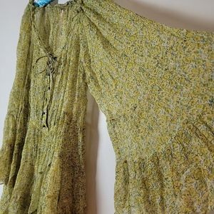 Butterfly Sleeve Flowy Floral Dress